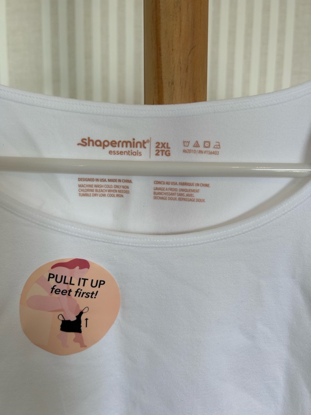Shapermint Essentials All Day Every Day Long Sleeve Shaping T-Shirt White Sz 2XL - Picture 7 of 7